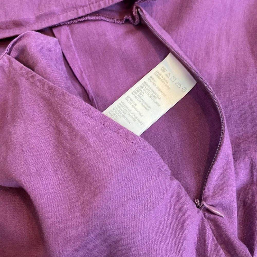 Urban Outfitters Purple Wrap Jumpsuit Linen Blend Wide Leg